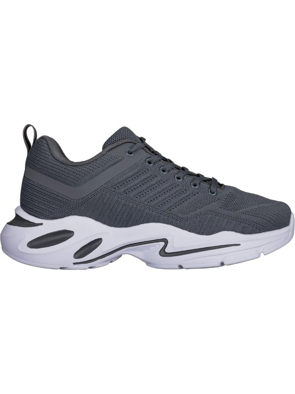Elevator Sneakers for Men - Lightweight Grey/White Sporty Shoes - 2.6" Height